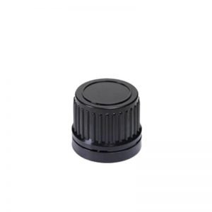 Tapón negro con obturador para frasco DIN18